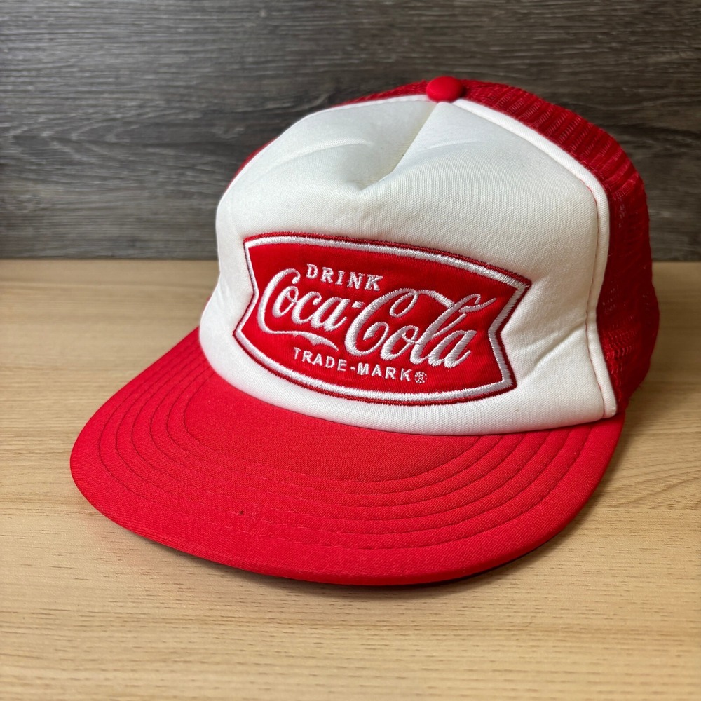 Coca Cola Hat Cap Snap Back Red White Trucker Adjustable